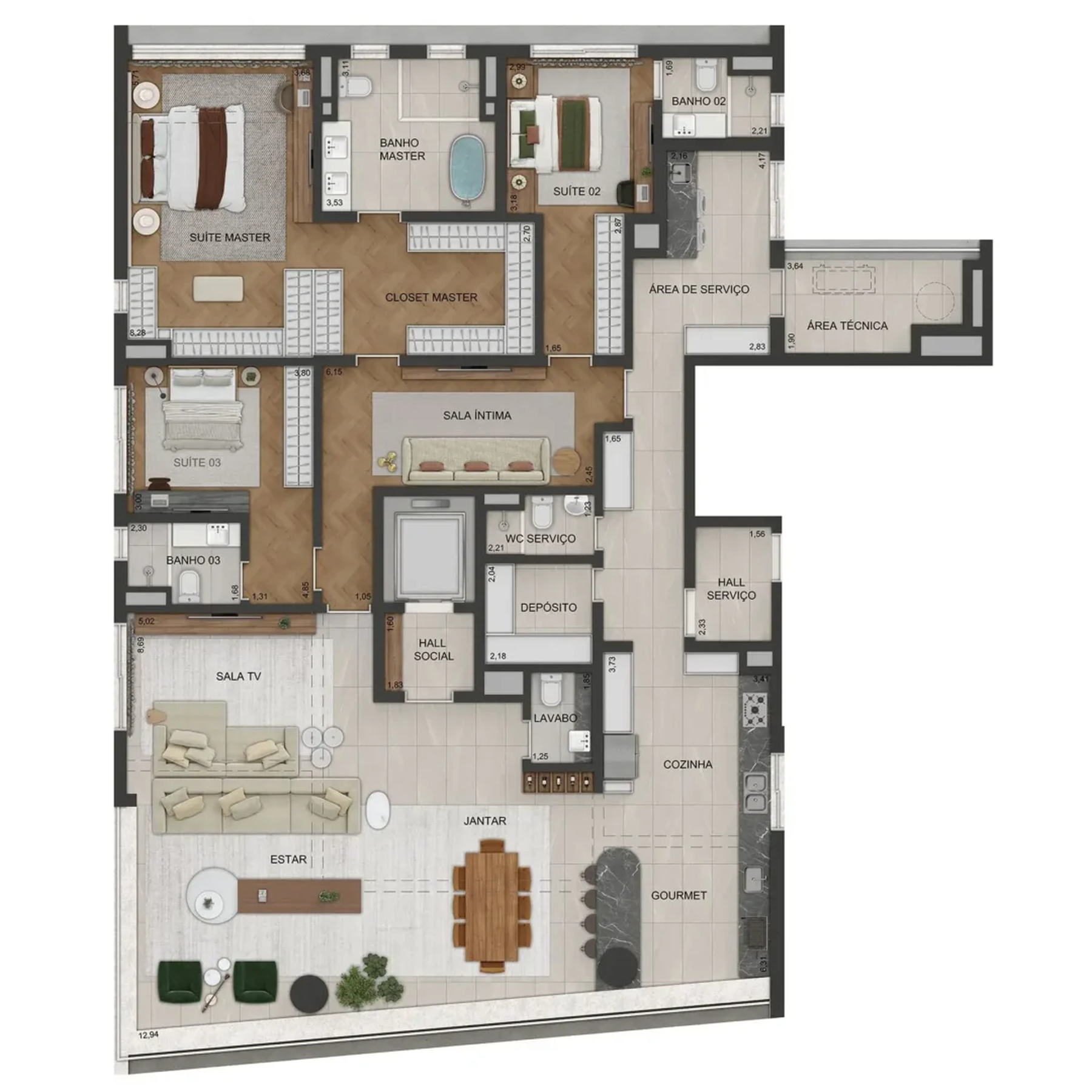Apartamento à venda com 270m², 4 quartos com vaga - 32