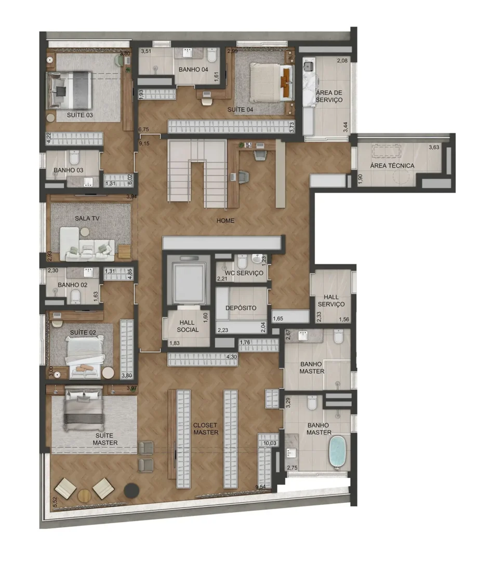 Apartamento à venda com 536m², 4 quartos com vaga - 32