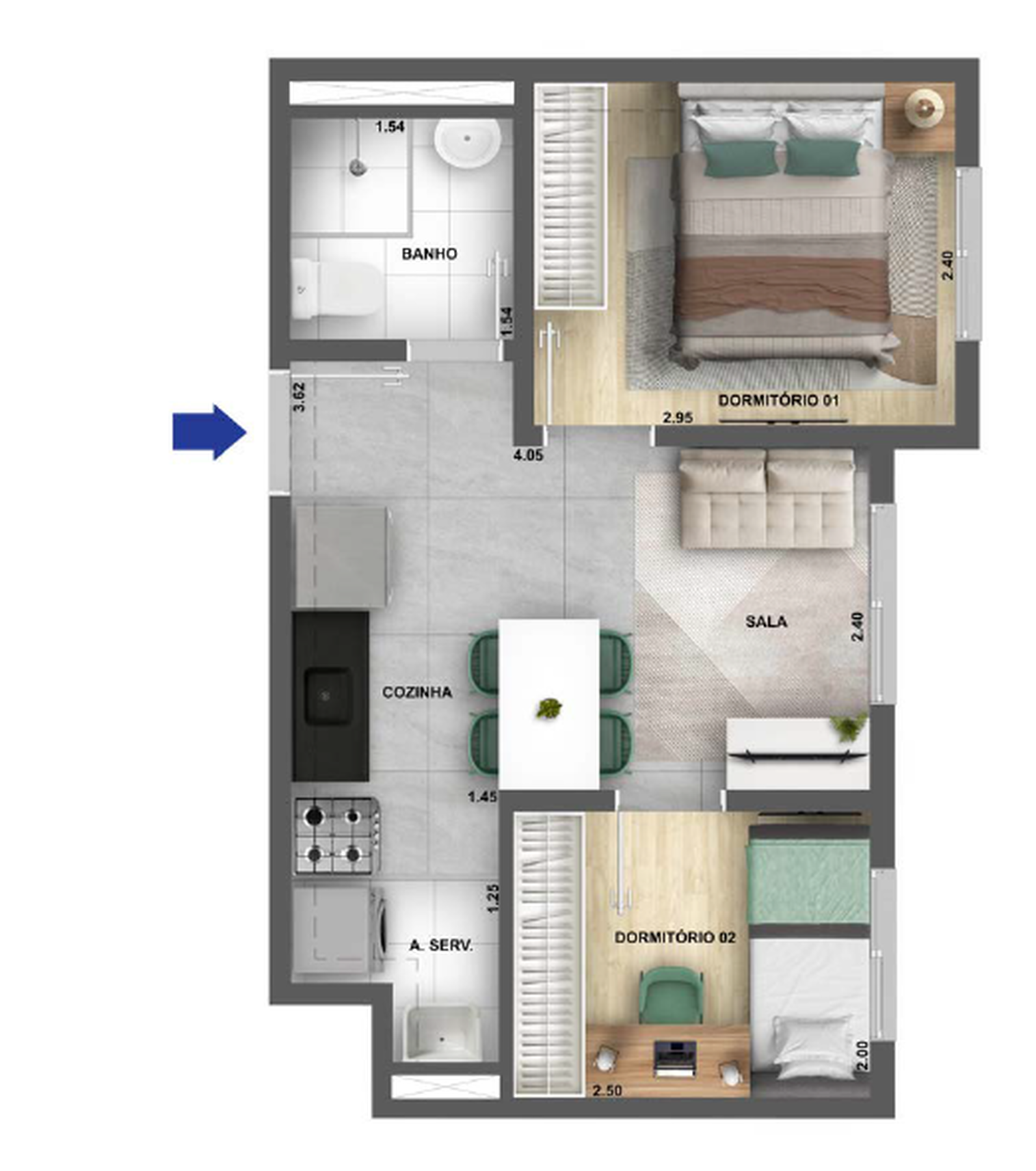 Apartamento à venda com 32m², 2 quartos sem vaga - 18