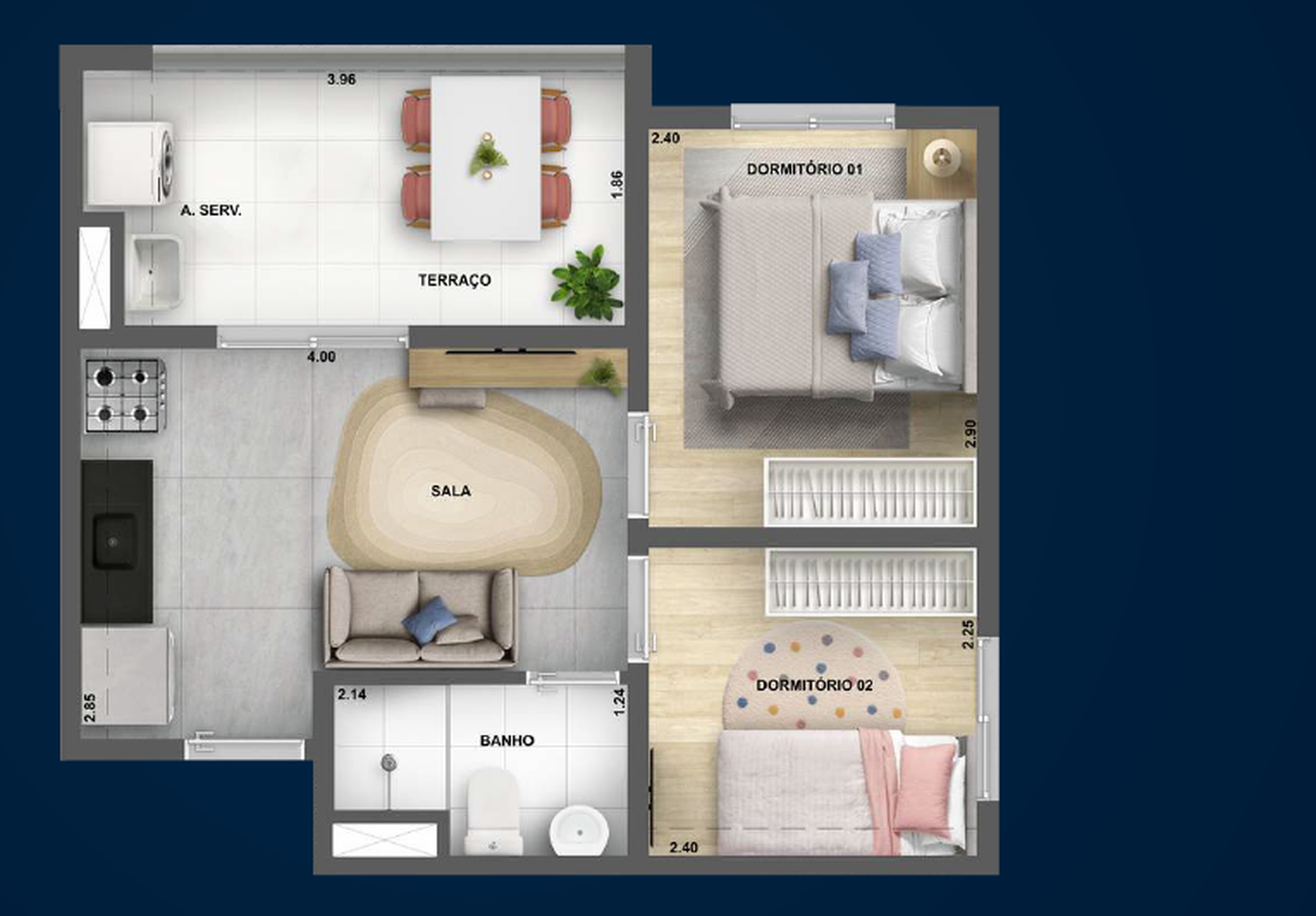 Apartamento à venda com 38m², 2 quartos sem vaga - 13