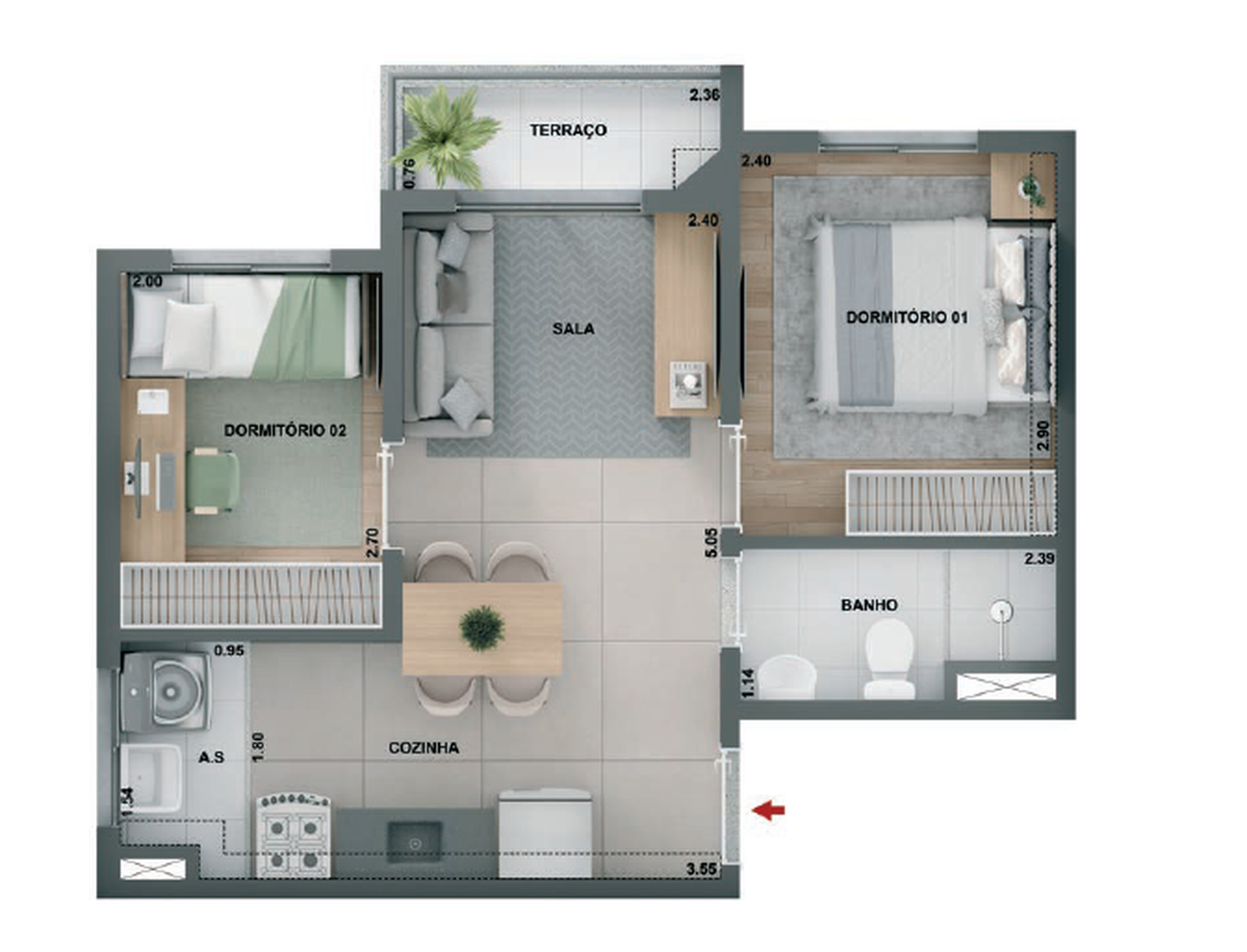 Apartamento à venda com 38m², 2 quartos com vaga - 14