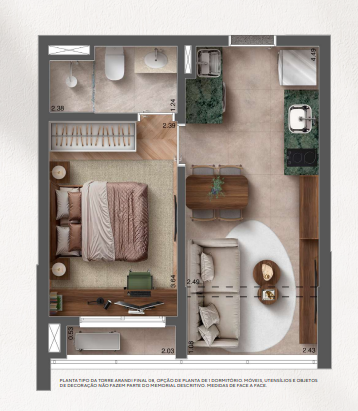 Apartamento à venda com 31m², 1 quarto sem vaga - 23