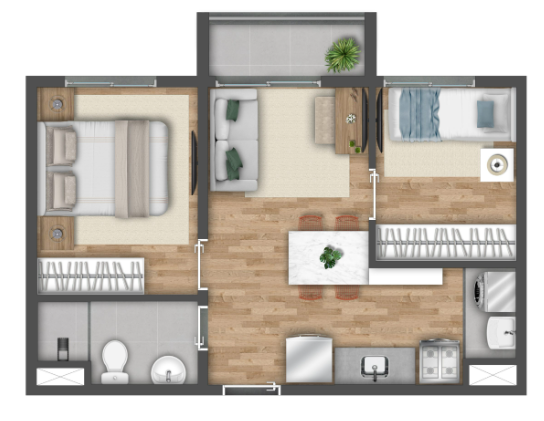 Apartamento à venda com 37m², 2 quartos sem vaga - 38