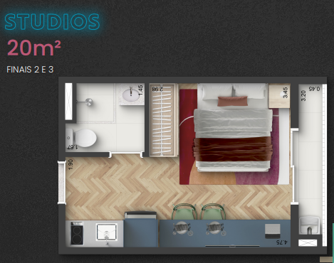 Studio à venda com 20m², 0 quartos sem vaga - 23