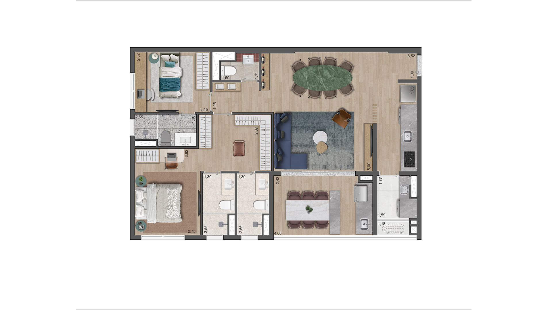Apartamento à venda com 97m², 3 quartos com vaga - 21