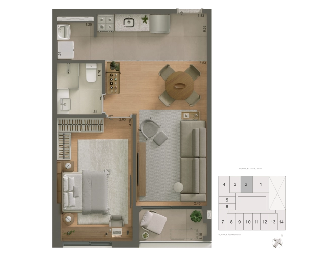 Apartamento à venda com 43m², 1 quarto com vaga - 29