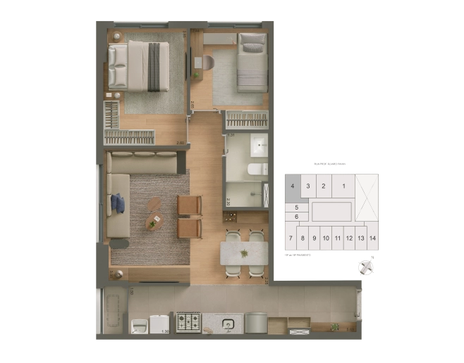 Apartamento à venda com 58m², 2 quartos com vaga - 29