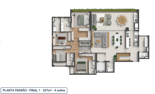 Apartamento à venda com 207m², 4 quartos com vaga - 28
