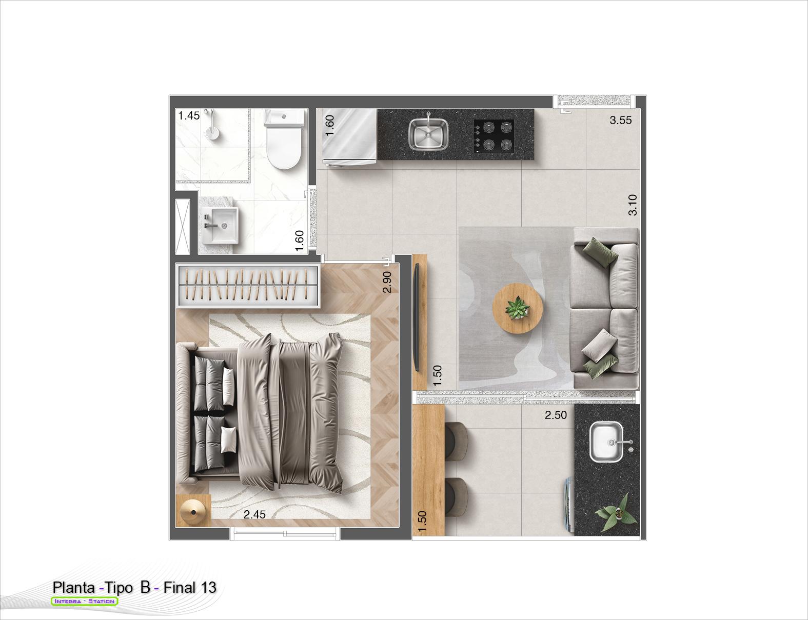 Apartamento à venda com 25m², 1 quarto sem vaga - 21
