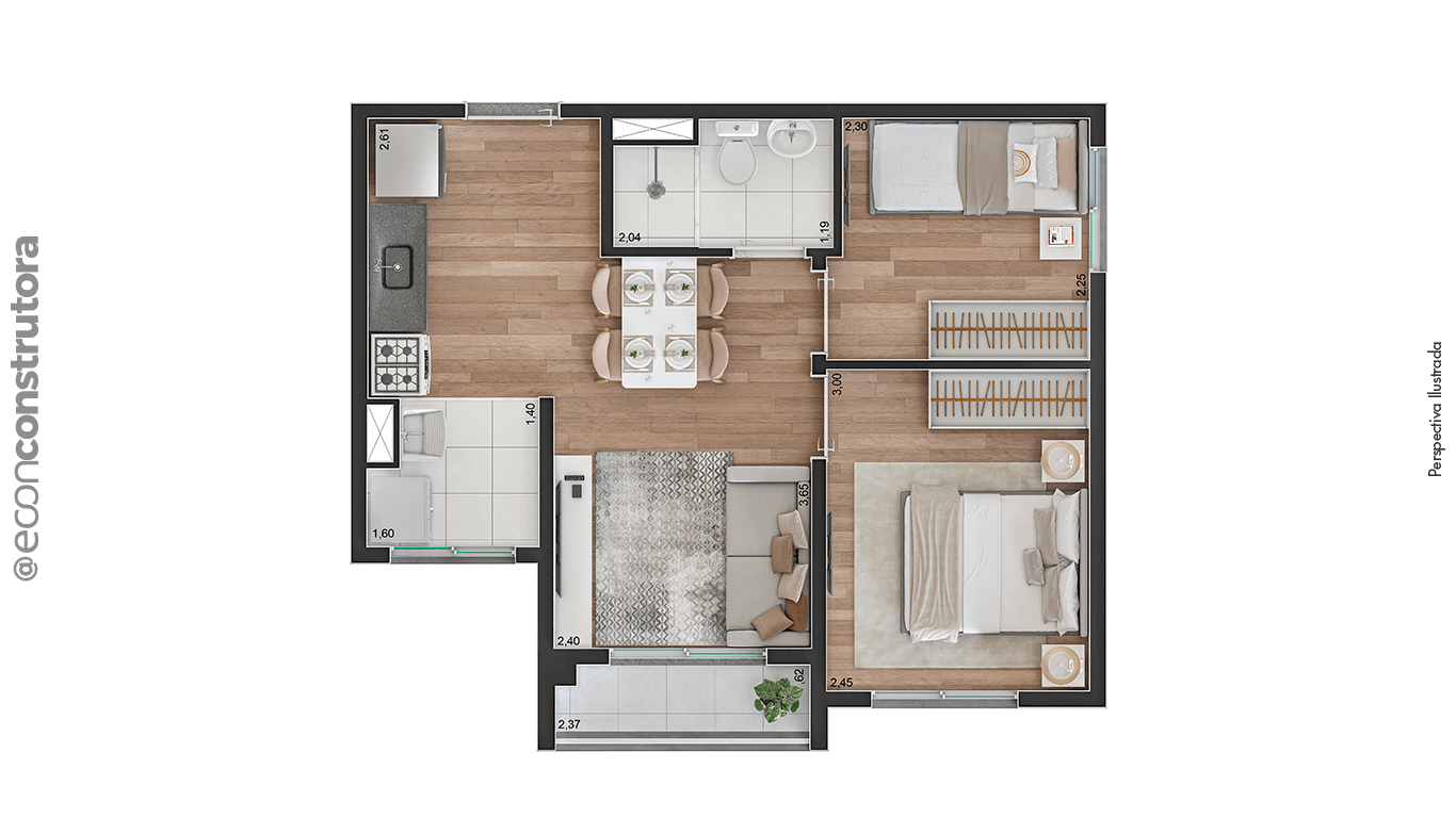 Apartamento à venda com 37m², 2 quartos sem vaga - 15