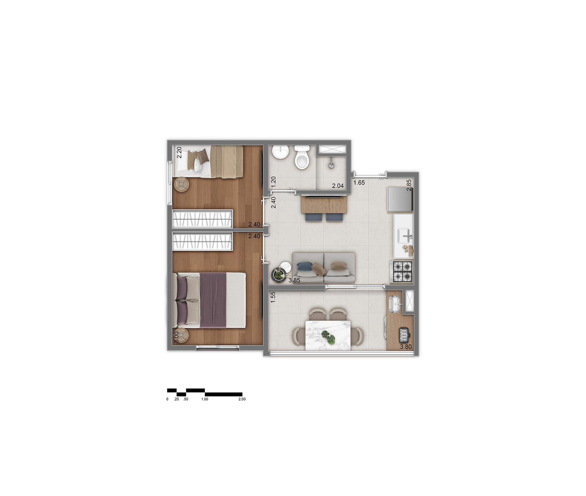 Apartamento à venda com 35m², 2 quartos sem vaga - 21