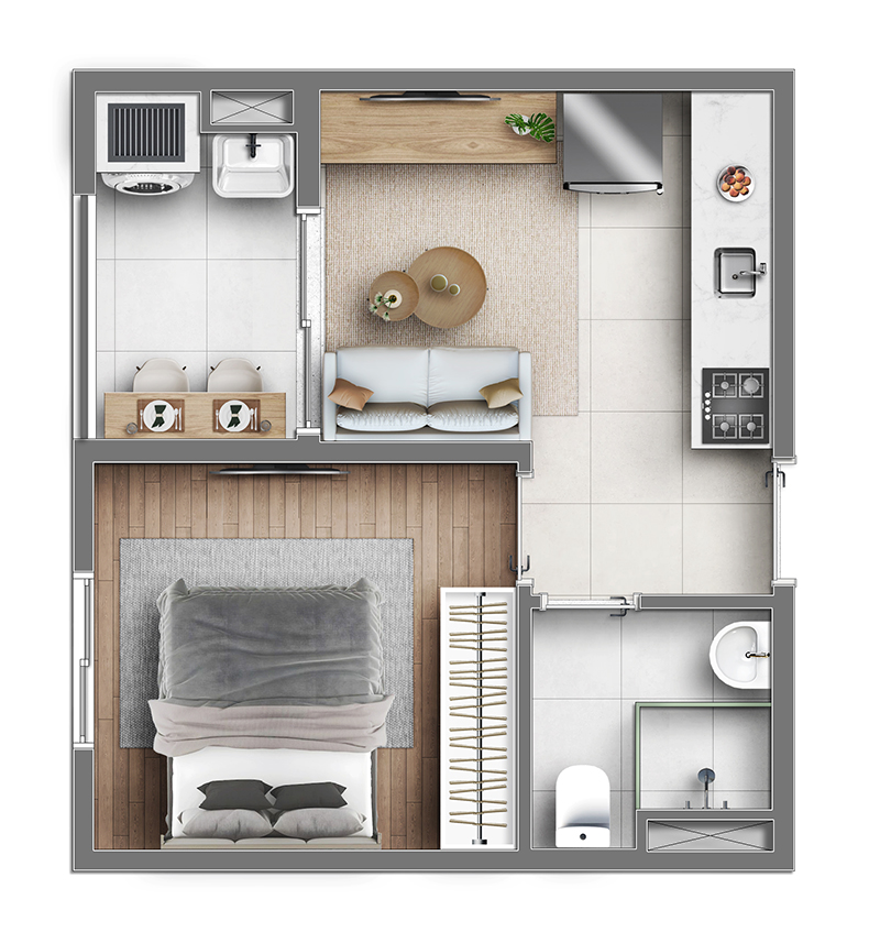 Apartamento à venda com 26m², 1 quarto sem vaga - 27