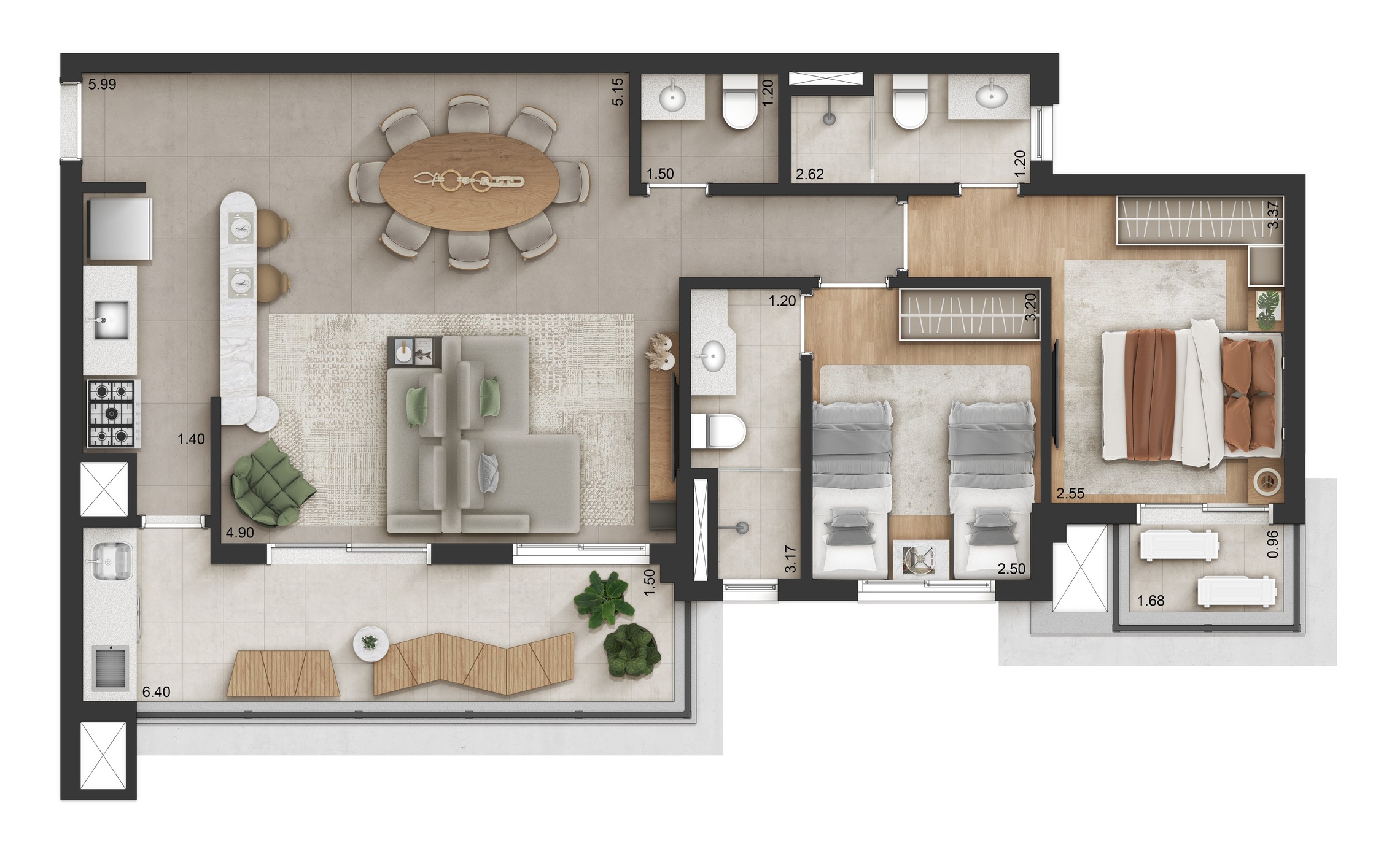Apartamento à venda com 85m², 3 quartos com vaga - 26