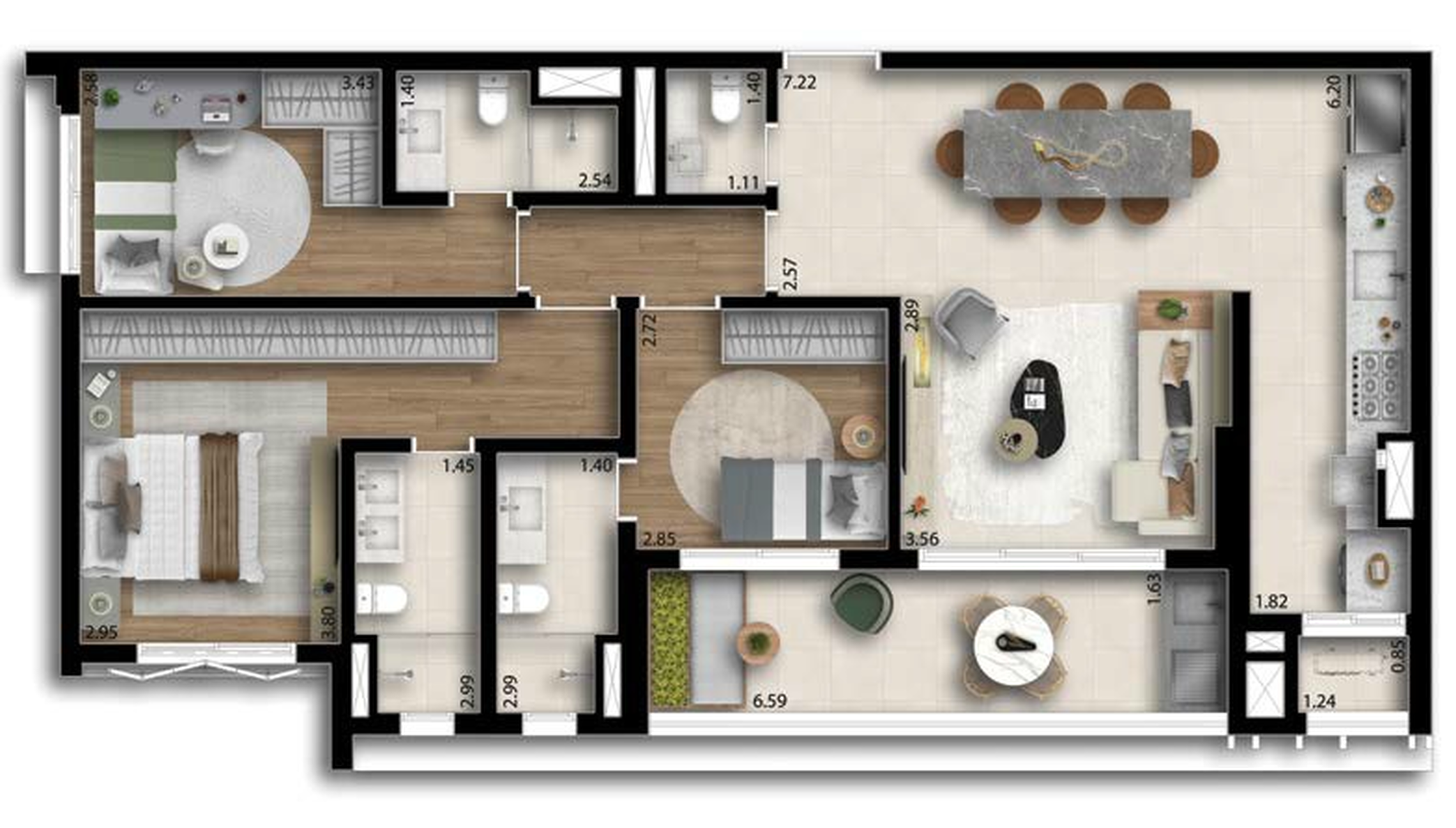 Apartamento à venda com 119m², 3 quartos com vaga - 18