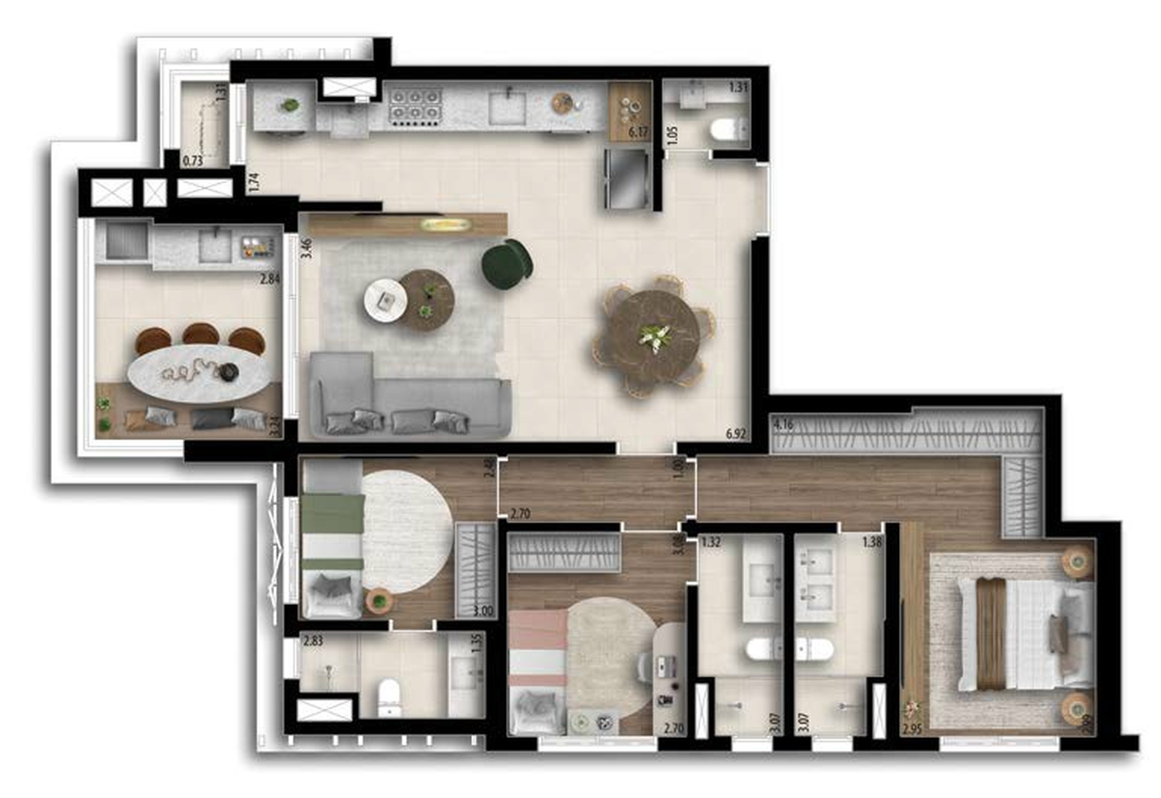 Apartamento à venda com 120m², 3 quartos com vaga - 18