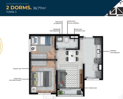Apartamento à venda com 36m², 2 quartos sem vaga - 17