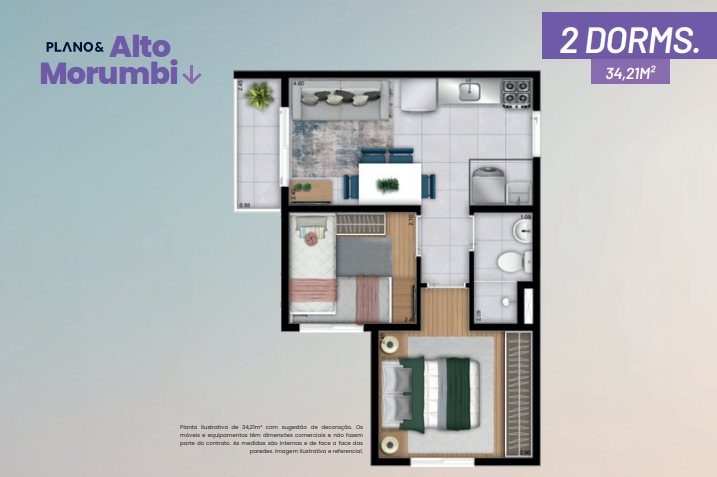 Apartamento à venda com 34m², 2 quartos sem vaga - 20