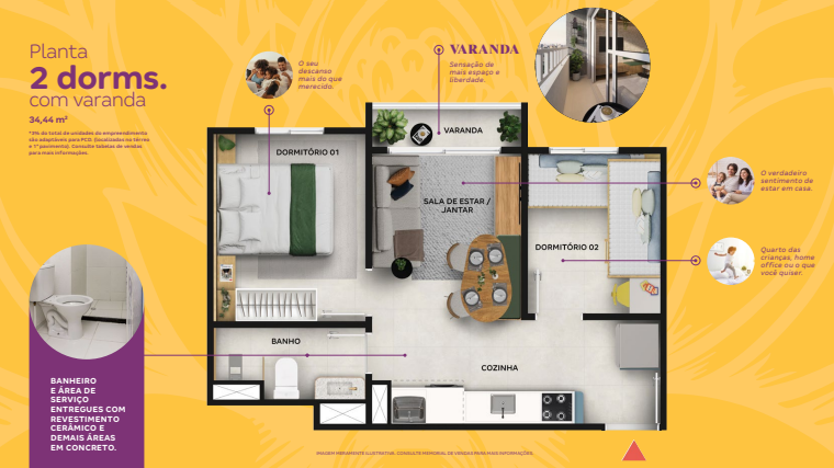 Apartamento à venda com 34m², 2 quartos sem vaga - 7