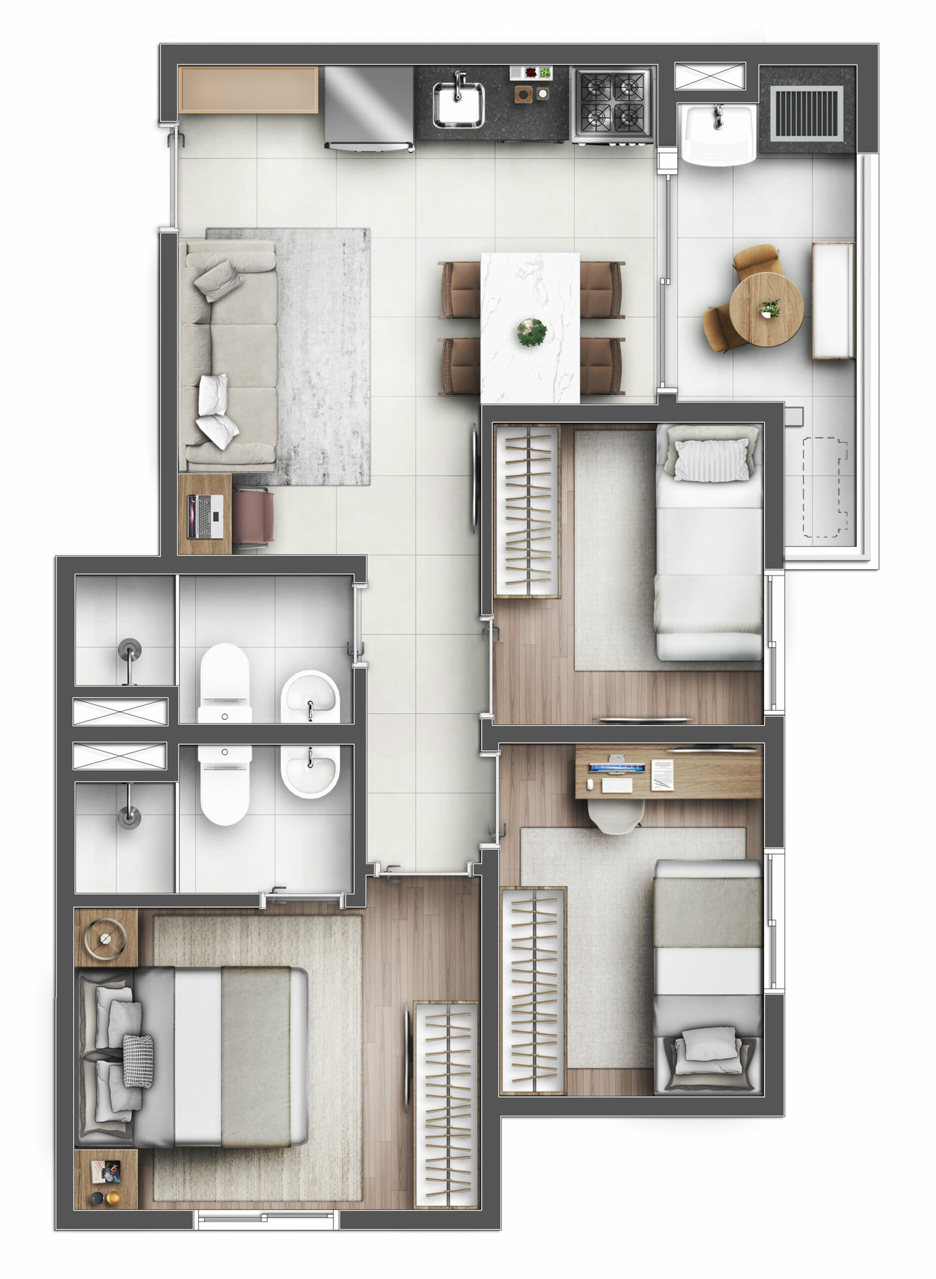 Apartamento à venda com 50m², 3 quartos com vaga - 30