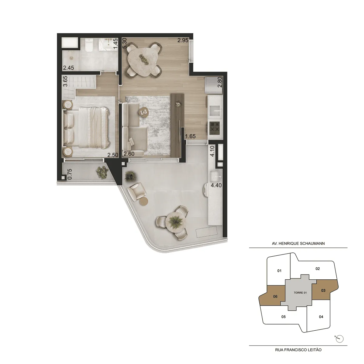 Apartamento à venda com 56m², 1 quarto com vaga - 8