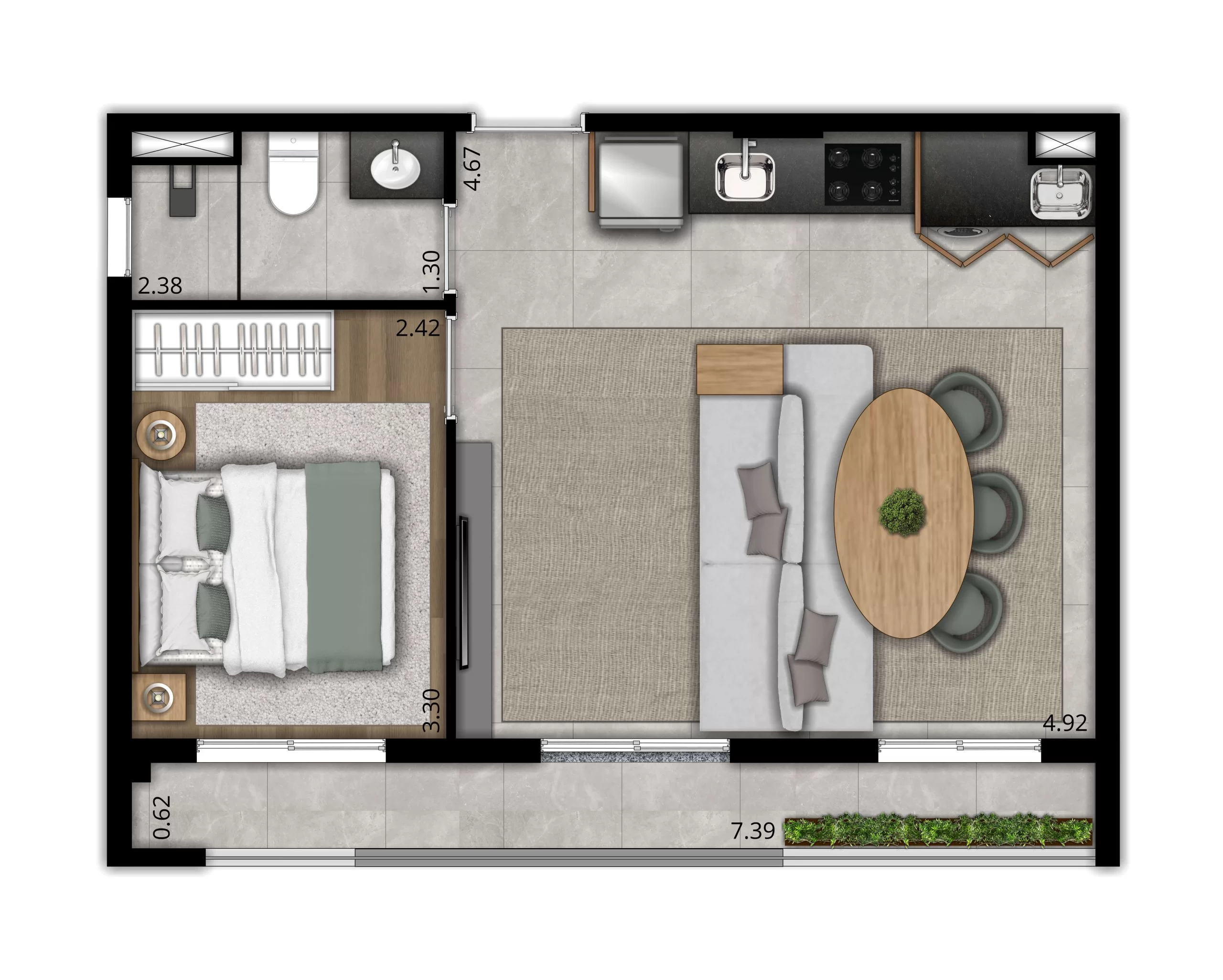 Apartamento à venda com 44m², 2 quartos sem vaga - 24