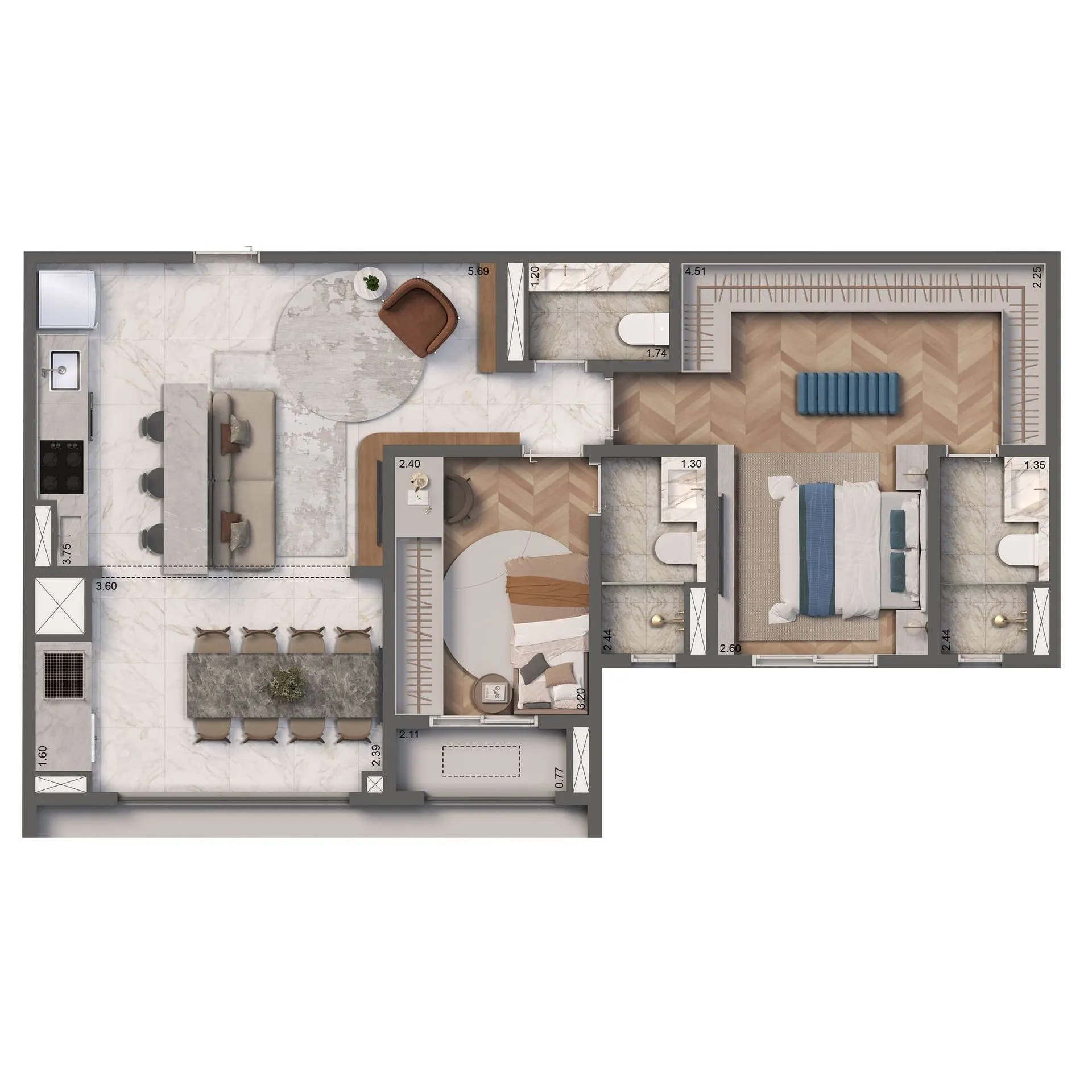 Apartamento à venda com 76m², 2 quartos com vaga - 17