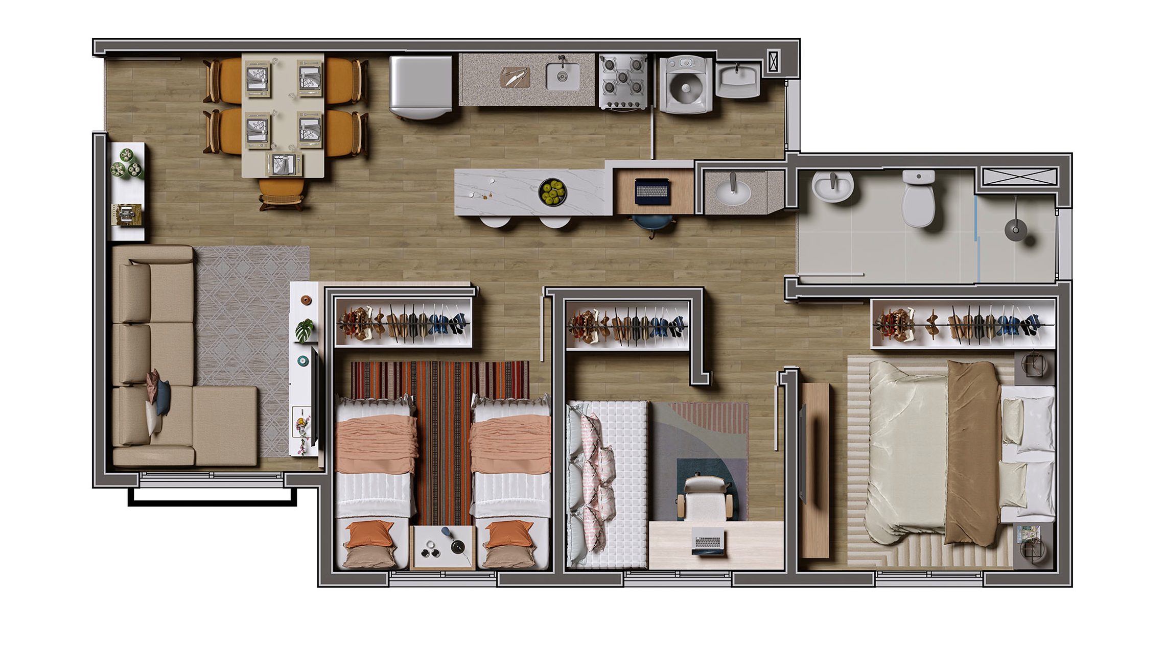 Apartamento à venda com 56m², 3 quartos com vaga - 21