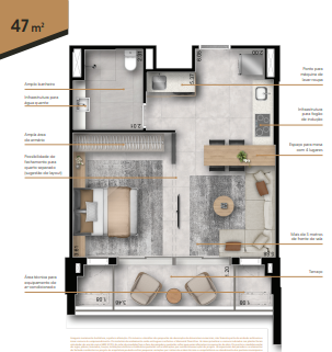 Apartamento à venda com 47m², 1 quarto sem vaga - 7