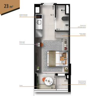 Studio à venda com 23m², 0 quartos sem vaga - 7