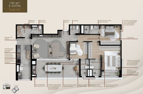 Apartamento à venda com 130m², 3 quartos com vaga - 17