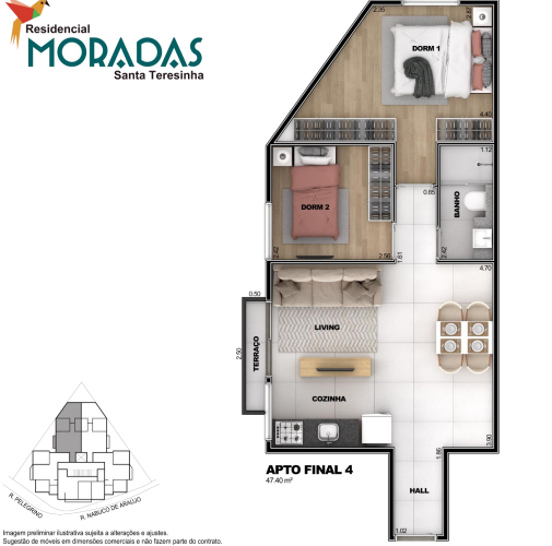 Apartamento à venda com 47m², 2 quartos sem vaga - 6
