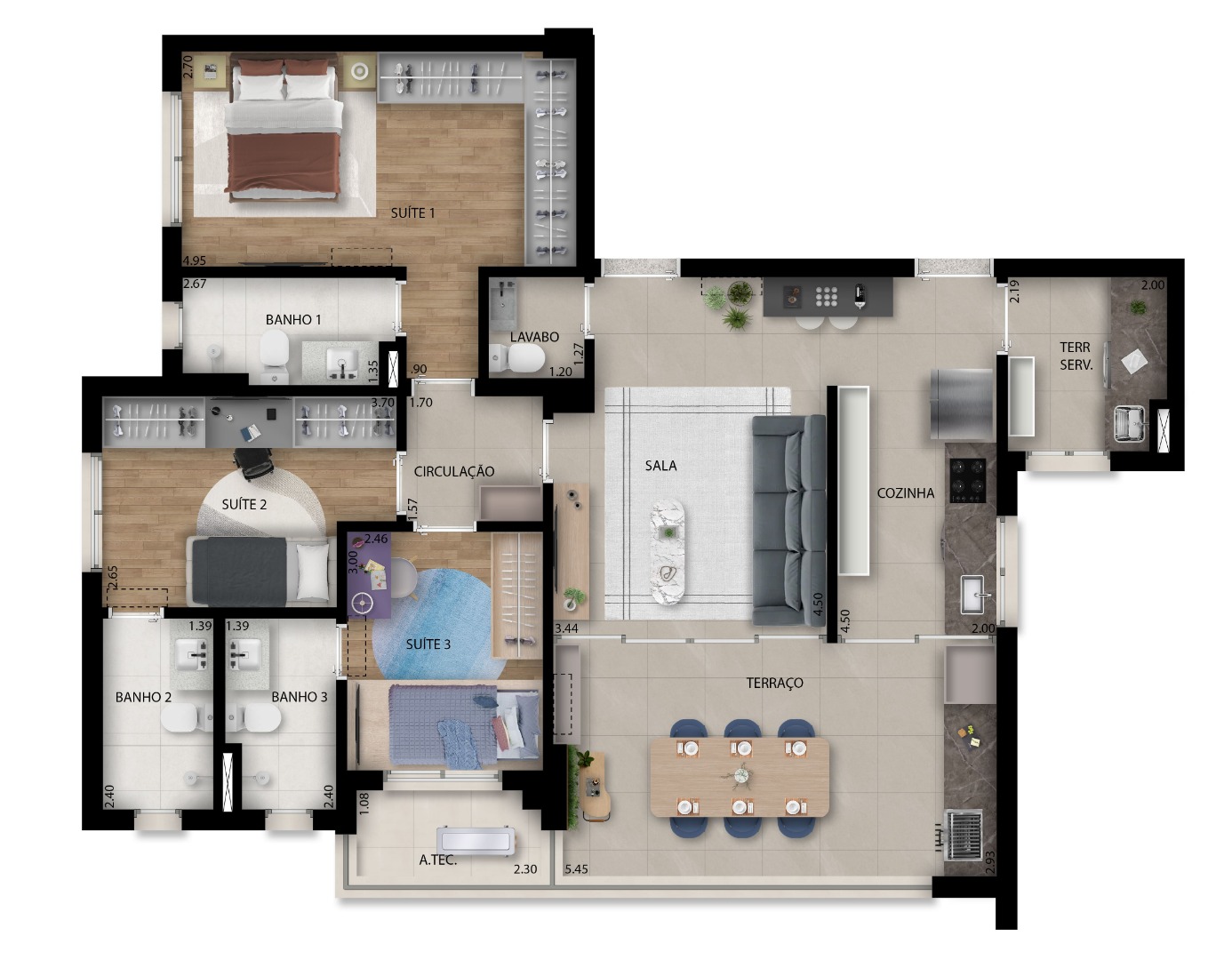 Apartamento à venda com 100m², 3 quartos com vaga - 28
