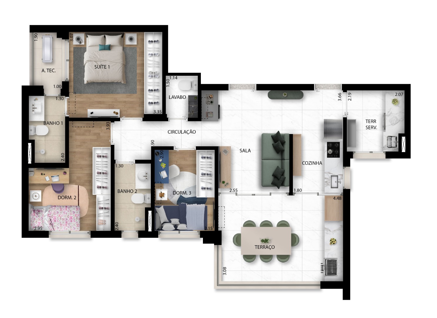 Apartamento à venda com 90m², 3 quartos com vaga - 28