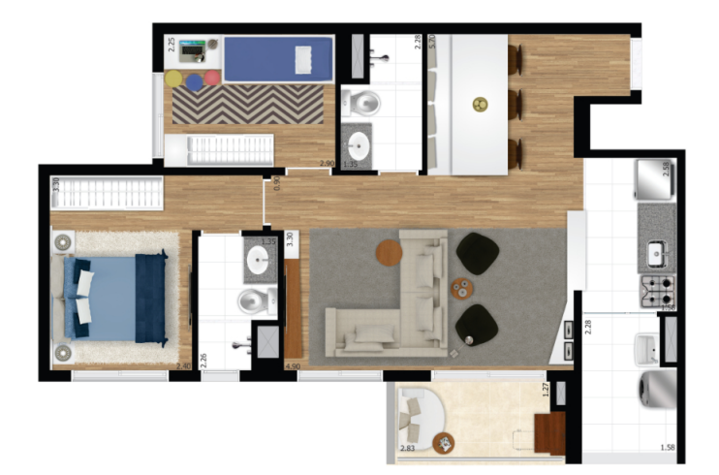 Apartamento à venda com 50m², 2 quartos com vaga - 43