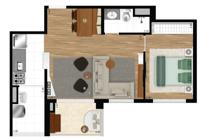 Apartamento à venda com 50m², 2 quartos com vaga - 44