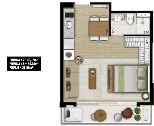 Studio à venda com 39m², 0 quartos com vaga - 36
