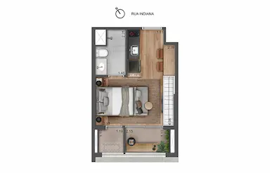 Studio à venda com 28m², 0 quartos sem vaga - 17