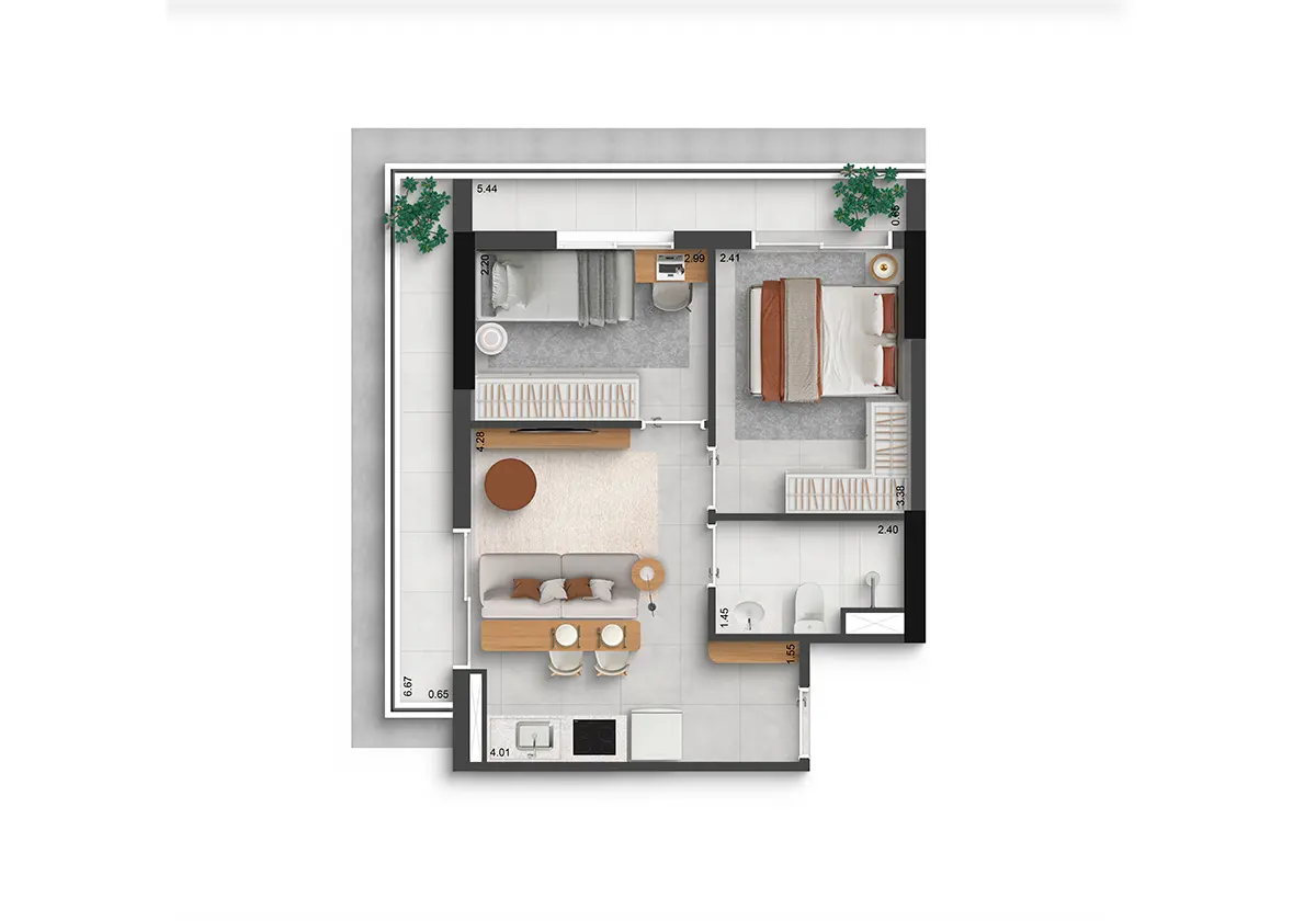 Apartamento à venda com 55m², 2 quartos com vaga - 30
