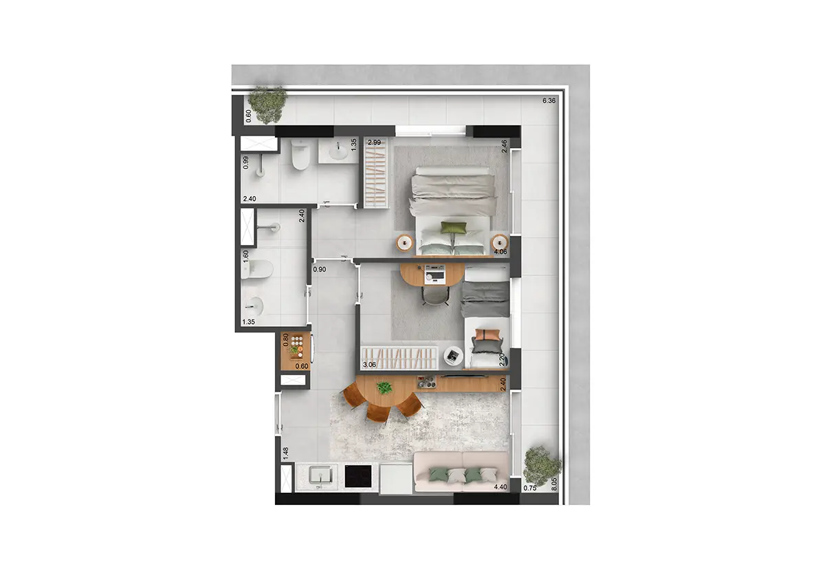 Apartamento à venda com 58m², 2 quartos com vaga - 30