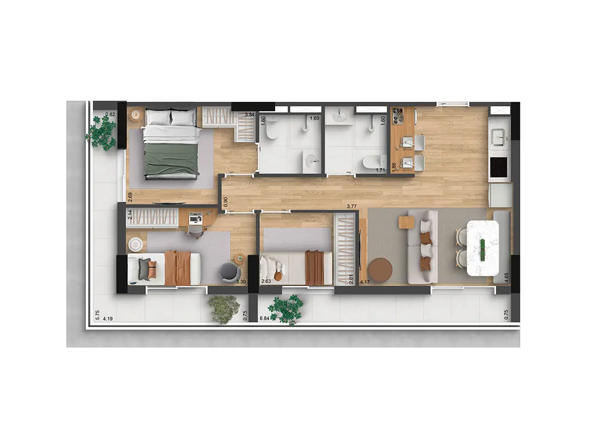Apartamento à venda com 79m², 3 quartos com vaga - 30