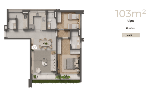 Studio à venda com 103m², 2 quartos sem vaga - 19