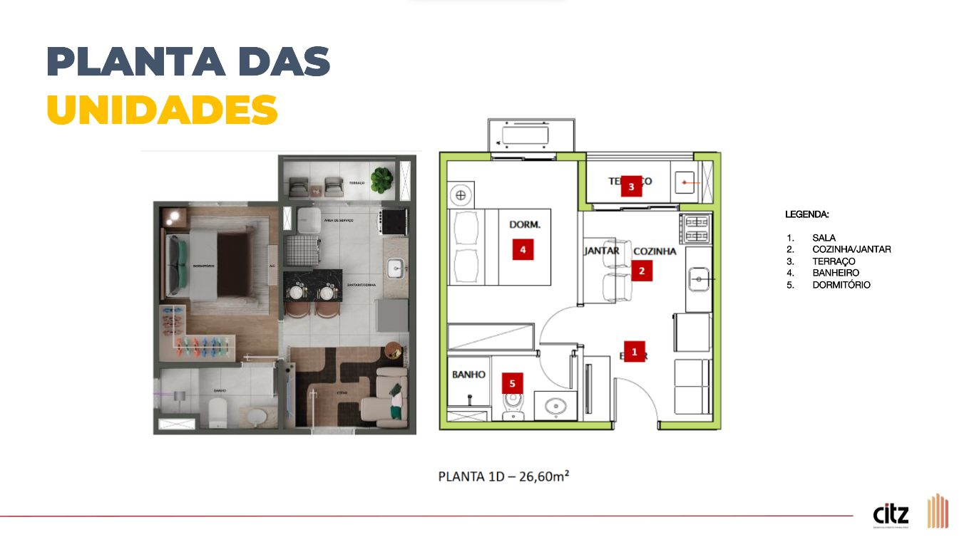 Apartamento à venda com 26m², 1 quarto sem vaga - 21