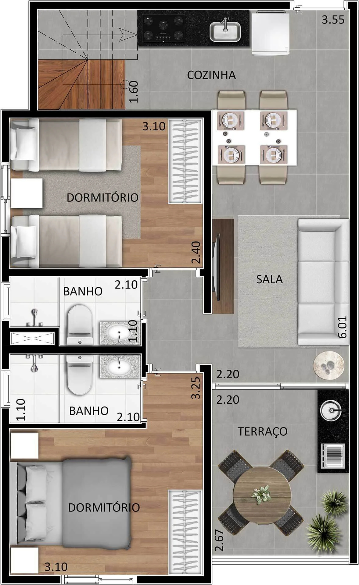 Apartamento à venda com 102m², 2 quartos com vaga - 15