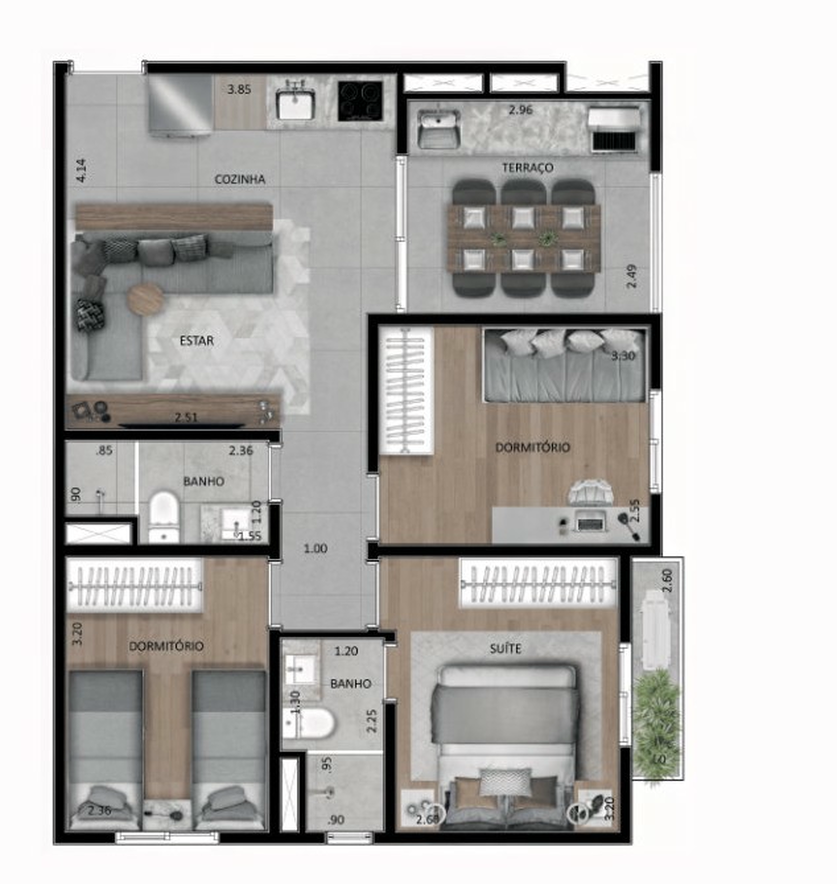Apartamento à venda com 62m², 3 quartos com vaga - 19