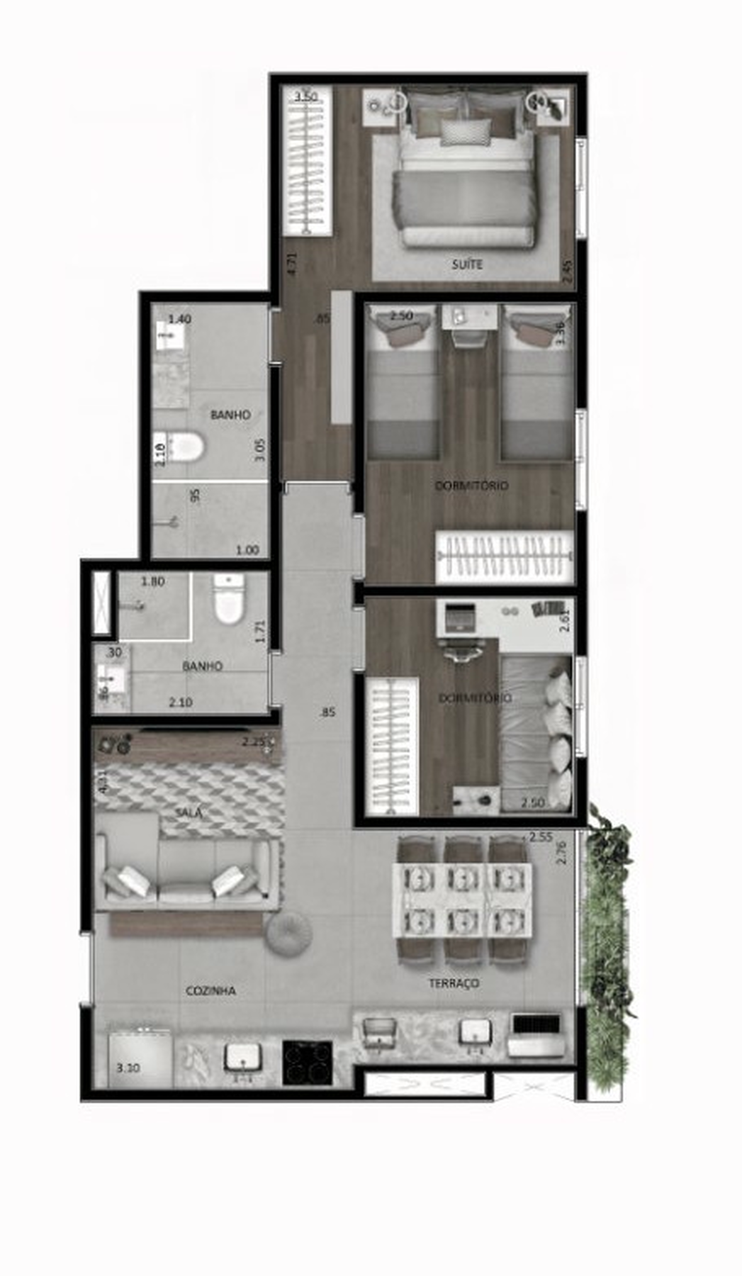 Apartamento à venda com 66m², 3 quartos com vaga - 18