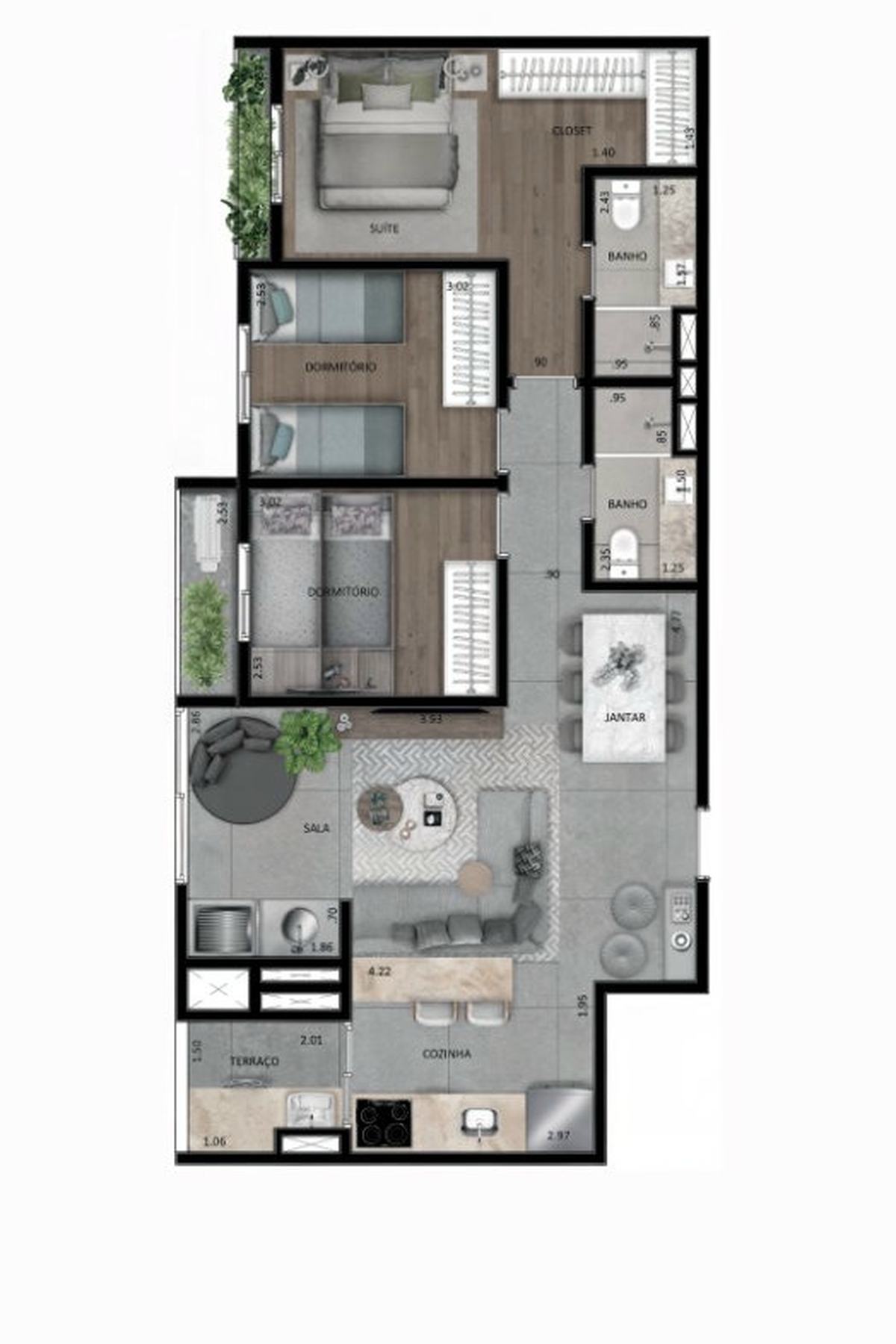 Apartamento à venda com 80m², 3 quartos com vaga - 18