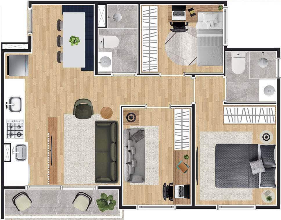 Apartamento à venda com 53m², 3 quartos sem vaga - 16