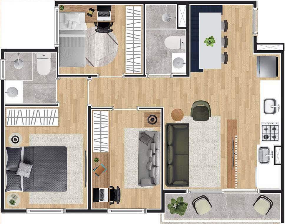 Apartamento à venda com 53m², 3 quartos com vaga - 17