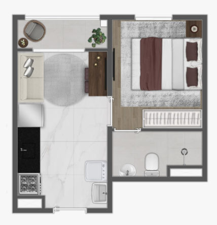 Apartamento à venda com 25m², 1 quarto sem vaga - 20