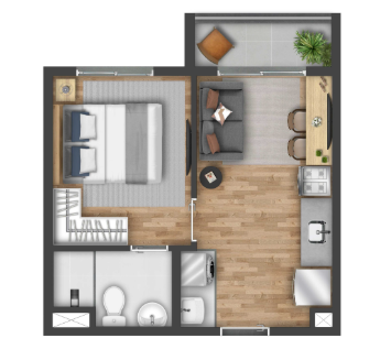 Apartamento à venda com 27m², 1 quarto sem vaga - 18